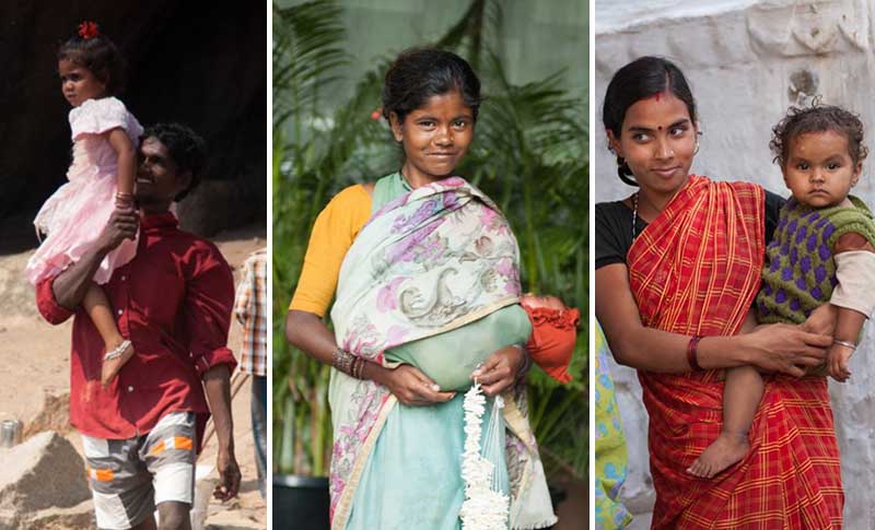 Ношение детей на руках в Индии